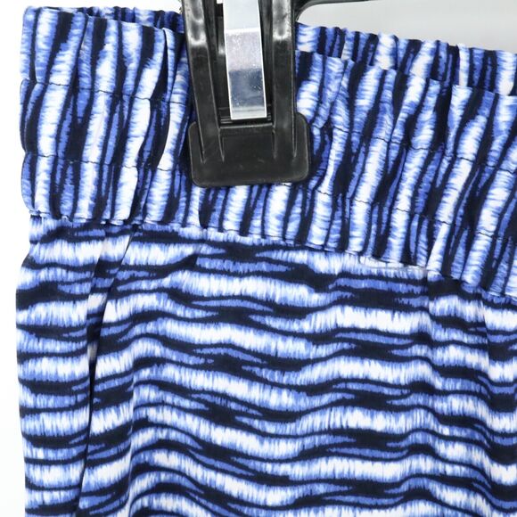 Chicos Pants 1.5 Womens Medium 10 Blue White Ankle Elastic Waist Pockets Resort - Picture 6 of 14